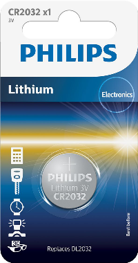 PHILIPS Pack de 5 Pilas de Botón Philips CR2016P5/01B Lithium/ 3V CR2032/01B