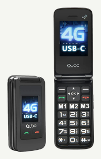 QUBO Teléfono Móvil Qubo X-247 4G para Personas Mayores/ Negro X-247 4G