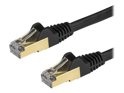  STARTECH.COM  1.5m CAT6A Ethernet Cable, 10 Gigabit Shielded Snagless RJ45 100W PoE Patch Cord, CAT 6A 10GbE STP Network Cable w/Strain Relief, Black,6ASPAT150CMBK