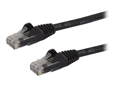  STARTECH.COM  100ft CAT6 Ethernet Cable, 10 Gigabit Snagless RJ45 650MHz 100W PoE Patch Cord, CAT 6 10GbE UTP Network Cable w/Strain Relief, Black, Fluke Tested/Wiring is UL Certified/TIA - Category 6 - 24AWG (N6PATCH100BK) - cable de interconexión - 30.5 m - negroN6PATCH100BK