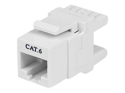  STARTECH.COM  180 Degree Cat 6 Keystone Jack - RJ45 Ethernet Cat6 Wall Jack White - 110 Type - Keystone Jack 180 Degree 110 UTP (C6KEY110SWH) - enchufe hembra tipo keystoneC6KEY110SWH