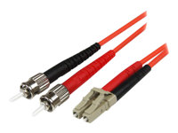 StarTech.com 1m Fiber Optic Cable - Multimode Duplex 50/125 - LSZH - LC/ST - OM2 - LC to ST Fiber Patch Cable - cable de interconexión - 1 m - naranja