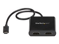 StarTech.com 2-Port Multi Monitor Adapter, USB-C to 2x HDMI Video Splitter, USB Type-C DP Alt Mode to HDMI MST Hub, Dual 4K 30Hz or 1080p 60Hz, Compatible with Thunderbolt 3, Windows Only - Multi Stream Transport (MSTCDP122HD) - cable adaptador - HDMI / USB - 44 m