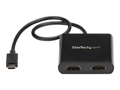  STARTECH.COM  2-Port Multi Monitor Adapter, USB-C to 2x HDMI Video Splitter, USB Type-C DP Alt Mode to HDMI MST Hub, Dual 4K 30Hz or 1080p 60Hz, Compatible with Thunderbolt 3, Windows Only - Multi Stream Transport (MSTCDP122HD) - cable adaptador - HDMI / USB - 44 mMSTCDP122HD