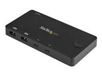 StarTech.com 2 Port USB C KVM Switch, 4K 60Hz HDMI, Compact Dual Port UHD USB Type C Desktop Mini KVM Switch with USB C Cables, Bus Powered, MacBook iPad Pro ThinkPad IdeaPad EliteBook - 4K HDMI KVM Switch (SV211HDUC) - conmutador KVM / audio - 2 puertos