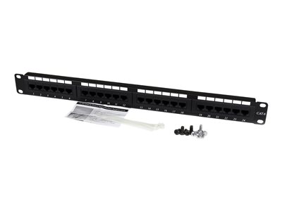 STARTECH.COM  24 Port 1U Rackmount Cat 6 110 Patch Panel - 24 port Network Patch Panel - RJ45 Ethernet 110 type Rack Mount Patch Panel 1U (C6PANEL24) -C6PANEL24