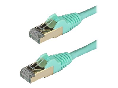 STARTECH.COM  2m CAT6A Ethernet Cable, 10 Gigabit Shielded Snagless RJ45 100W PoE Patch Cord, CAT 6A 10GbE STP Network Cable w/Strain Relief, Aqua, Flu6ASPAT2MAQ