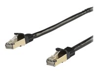 StarTech.com 2m CAT6A Ethernet Cable, 10 Gigabit Shielded Snagless RJ45 100W PoE Patch Cord, CAT 6A 10GbE STP Network Cable w/Strain Relief, Black, Fluke Tested/UL Certified Wiring/TIA - Category 6A - 26AWG (6ASPAT2MBK) - cable de interconexión - 2 m - negro