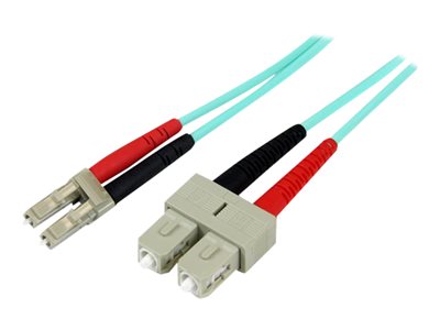  STARTECH.COM  2m Fiber Optic Cable - 10 Gb Aqua - Multimode Duplex 50/125 - LSZH - LC/SC - OM3 - LC to SC Fiber Patch Cable (A50FBLCSC2) - cable de interconexión - 2 m - aguaA50FBLCSC2