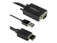 StarTech.com 2m VGA to HDMI Converter Cable with USB Audio Support & Power, Analog to Digital Video Adapter Cable to connect a VGA PC to HDMI Display, 1080p Male to Male Monitor Cable - Supports Wide Displays (VGA2HDMM2M) - cable adaptador - HDMI / VGA / USB - 2 m