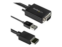 StarTech.com 3m VGA to HDMI Converter Cable with USB Audio Support & Power, Analog to Digital Video Adapter Cable to connect a VGA PC to HDMI Display, 1080p Male to Male Monitor Cable - Supports Wide Displays (VGA2HDMM3M) - cable adaptador - HDMI / VGA / USB - 3 m