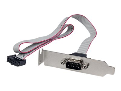  STARTECH.COM  Adaptador 40cm Header Cabezal Bracket Serie Serial RS232 a IDC Placa Base Perfil Bajo - 1x DB9 Macho - 1x IDC 10 Pines Hembra - panel serPLATE9M16LP