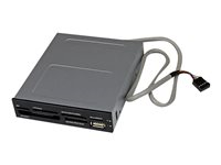 StarTech.com Adaptador Bahía Frontal 3.5in Pulgadas Conexión Header USB Lector para Tarjetas Memoria Flash SD CF SDHC XD M2 MS 22en1 - lector de tarjetas - USB 2.0 35FCREADBK3