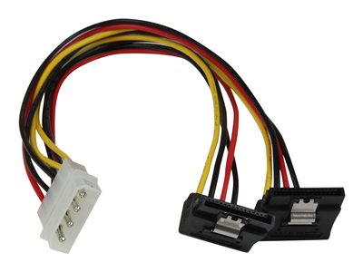  STARTECH.COM  Adaptador Cable 30cm Divisor de 4 Pines a Doble SATA Ángulo Derecho Cierre Seguridad Pestillo Latches - 2x SATA - 1x LP4 - adaptador de cPYO2LP4LSATR