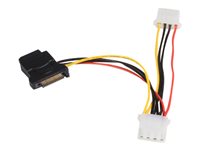 StarTech.com Adaptador Conversor de Cable de Alimentación SATA a 3x LP4 - adaptador de corriente - 4 pines potencia interna a alimentación SATA - 15 cm