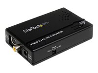 StarTech.com Adaptador Conversor Escalador de S-Video - Video Compuesto y por Componentes  RCA a VGA- HD15 -Mini-DIN - 1600x1200 -1080p - vídeo conversor - negro