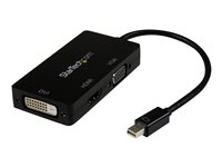 StarTech.com Adaptador Conversor Mini DisplayPort a VGA DVI o HDMI - Convertidor A/V 3 en 1 para viajes - 1080p - 1920x1200 - adaptador de vídeo - Mini DisplayPort / HDMI / DVI / VGA - 27 cm