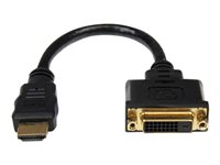StarTech.com Adaptador de 20cm HDMI a DVI - DVI-D Hembra - HDMI Macho - Cable Conversor de Vídeo - Negro - adaptador de vídeo - HDMI/DVI - 20.32 cm