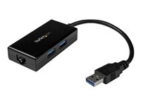 StarTech.com Adaptador de Red Ethernet Gigabit Externo USB 3.0 con Concentrador Incorporado de 2 Puertos USB - Soporte Win, Mac y Chrome - adaptador de red - USB 3.0 - Gigabit Ethernet x 1