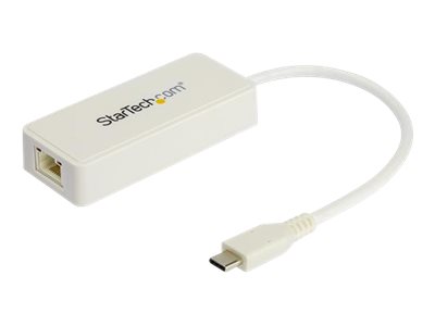  STARTECH.COM  Adaptador de Red Ethernet USB-C con un Puerto USB 3.0 - Dongle LAN USB 3.1 Tipo C - Blanco - (US1GC301AUW) - adaptador de red - USB-C - Gigabit Ethernet + USB 3.1 Gen 2US1GC301AUW