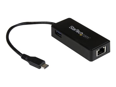  STARTECH.COM  Adaptador de Red Gigabit USB-C con Puerto USB Extra - Adaptador Ethernet USB Type-C - adaptador de red - USB-C - Gigabit Ethernet + USB 3US1GC301AU