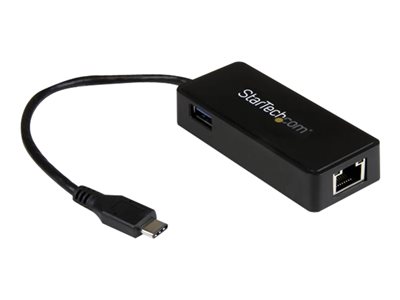  STARTECH.COM  Adaptador de Red Gigabit USB-C con Puerto USB Extra - Adaptador Ethernet USB Type-C - adaptador de red - USB-C - Gigabit Ethernet + USB 3.1 Gen 2US1GC301AU