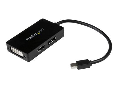  STARTECH.COM  Adaptador de Vídeo Externo Mini DisplayPort a DVI HDMI y DP Triple Head - Conversor MiniDP Macho DVI DP y HDMI Hembra - adaptador de vídeMDP2DPDVHD