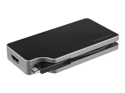  STARTECH.COM  Adaptador de Vídeo Multipuertos USB C - 4 en 1 - con PD de 95W - Conversor  USB Tipo C - Gris Espacial - Aluminio - 4K 60Hz - adaptador de vídeo externo - gris espacioCDPVDHMDPDP