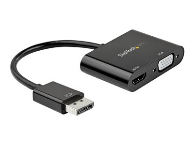  STARTECH.COM  Adaptador DisplayPort a HDMI VGA - Dongle Convertidor DisplayPort 1.2 HBR2 a HDMI 2.0 (4K 60Hz) o VGA 1080p - Adaptador DP a Monitor HDMIDP2VGAHD20