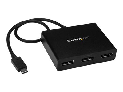  STARTECH.COM  Adaptador Divisor MST USB-C a DisplayPort de 3 Puertos - Splitter Hub MST USB Tipo C a 3 Puertos DisplayPort - adaptador de vídeo externoMSTCDP123DP