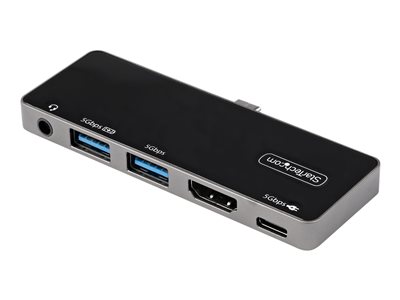  STARTECH.COM  Adaptador Multipuertos USB C a HDMI 2.0 de 4K 60Hz - Entrega de Alimentación PD de 100W Pass Through - Hub USB 3.0 de 3 Puertos - Audio -DKT30ICHPD