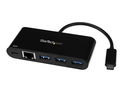  STARTECH.COM  Adaptador Multipuertos USB-C de Red Ethernet con Hub de 3 Puertos USB 3.0 y Entrega de Potencia - adaptador de red - USB-C - Gigabit EtheUS1GC303APD