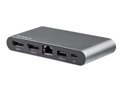  STARTECH.COM  Adaptador Multipuertos USB-C - Dos Monitores - Windows - USB Tipo C a DisplayPort Doble de 4K - 2x USB-A - PD 3.0 100W - GbE (DK30C2DAGPD) - estación de conexión - USB-C - 2 x DP - GigEDK30C2DAGPD