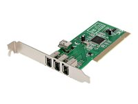 StarTech.com Adaptador Tarjeta Controladora FireWire 400 PCI  4 Puertos Chipset TI 3 Ext 1 Int - 4x FW 6 pines Hembra - IEEE 1394a - adaptador para FireWire - PCI - 3 puertos PCI1394MP