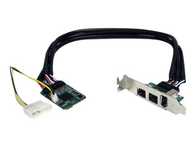  STARTECH.COM  Adaptador Tarjeta Mini PCI Express PCIe FireWire 2 Puertos 1394b FW800 1 Puerto 1394a FW400 -2x FW800 6 Pin - 1x FW400 4 Pin - adaptador para FireWire - PCIe Mini Card - 2 puertosMPEX1394B3