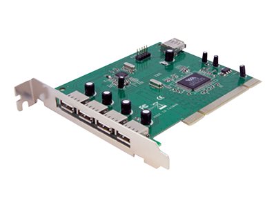 STARTECH.COM  Adaptador Tarjeta PCI USB 2.0  de Alta Velocidad 7 Puertos - 4 Externos y 3 Internos - 7x USB A Hembra - adaptador USB - PCI - 7 puertosPCIUSB7
