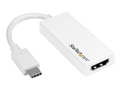  STARTECH.COM  Adaptador USB-C a HDMI - Conversor USB Type C para MacBook, Chromebook y otros dispositivos con USB C - 4K 60Hz - Blanco - adaptador de vídeo - HDMI / USB - 15 cmCDP2HD4K60W