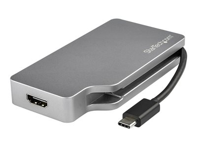  STARTECH.COM  Adaptador USB-C Multipuertos de Vídeo - de Aluminio - USB Tipo C a VGA / 4K HDMI/Mini DisplayPort/DVI - Gris Espacial - adaptador de vídeo externo - gris espacioCDPVDHDMDPSG