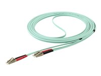StarTech.com Aqua OM4 Duplex Multimode Fiber - 16 ft / 5m - 100 Gb - 50/125 - OM4 Fiber - LC to LC Fiber Patch Cable (450FBLCLC5) - cable de red - 5 m - agua