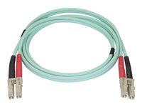 StarTech.com Aqua OM4 Duplex Multimode Fiber - 1m / 3 ft - 100 Gb - 50/125 - OM4 Fiber - LC to LC Fiber Patch Cable (450FBLCLC1) - cable de red - 1 m - agua