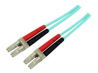StarTech.com Aqua OM4 Duplex Multimode Fiber - 3m/ 9 ft - 100 Gb - 50/125 - OM4 Fiber - LC to LC Fiber Patch Cable (450FBLCLC3) - cable de red - 3 m - agua
