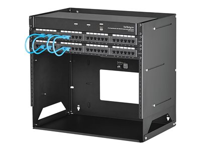  STARTECH.COM  Armario Rack de Montaje en Pared con Estante Incorporado - de Acero - 8U - con Profundidad Ajustable de 12 y 18 Pulgadas - rack (montaje en pared) - 8UWALLSHELF8U