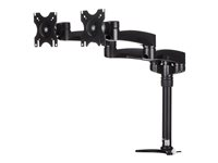 StarTech.com Brazo Articulado para Dos Monitores - Soporte con Mástil Ajustable de Fijación en Mesa para 2 Pantallas LCD de 24 Pulgadas - kit de montaje - brazo ajustable - para 2 pantallas LCD - negro