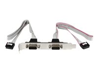 StarTech.com Cabezal Bracket de 2 puertos COM de Serie Serial para conectar en Placa Base - 2x DB9 Macho - 2x IDC10 Hembra - panel serie - DB-9 a 10 PIN IDC - 40.64 cm