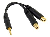 StarTech.com Cable 15cm Adaptador Audio Divisor de Auriculares Mini-Jack de 3,5mm Estéreo Macho a 2x Mini-Jack Hembra - Splitter Audífonos - separador de audio - 15.2 cm MUY1MFF