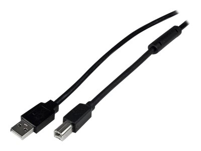  STARTECH.COM  Cable 20 Metros 20m USB B Macho a USB A Macho Activo Amplificado USB 2.0 - Impresora - Negro - cable USB - USB Tipo B a USB - 20 mUSB2HAB65AC