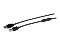 StarTech.com Cable 20 Metros 20m USB B Macho a USB A Macho Activo Amplificado USB 2.0 - Impresora - Negro - cable USB - USB Tipo B a USB - 15 m