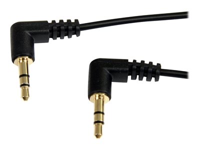  STARTECH.COM  Cable 91cm Mini Plug a Mini Plug Mini Jack 3,5mm TRRS en Ángulo Derecho L Acodado - Audio Estéreo - Macho a Macho - Negro - cable de audiMU3MMS2RA