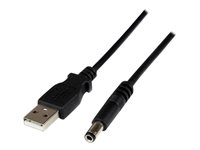StarTech.com Cable Adaptador 1m USB a Conector Coaxial Barrel Alimentación Corriente 5,5mm 5V DC - 1x USB A Macho - 1x Tipo N Macho - cable de alimentación - USB (solo alimentación) a conector CC 5,5 x 2,5 mm - 1 m