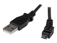 StarTech.com Cable Adaptador 1m USB A Macho a Micro USB B Macho Acodado en Ángulo hacia Arriba para Teléfono Móvil Smartphone Datos Negro - cable USB - Micro-USB tipo B a USB - 1 m